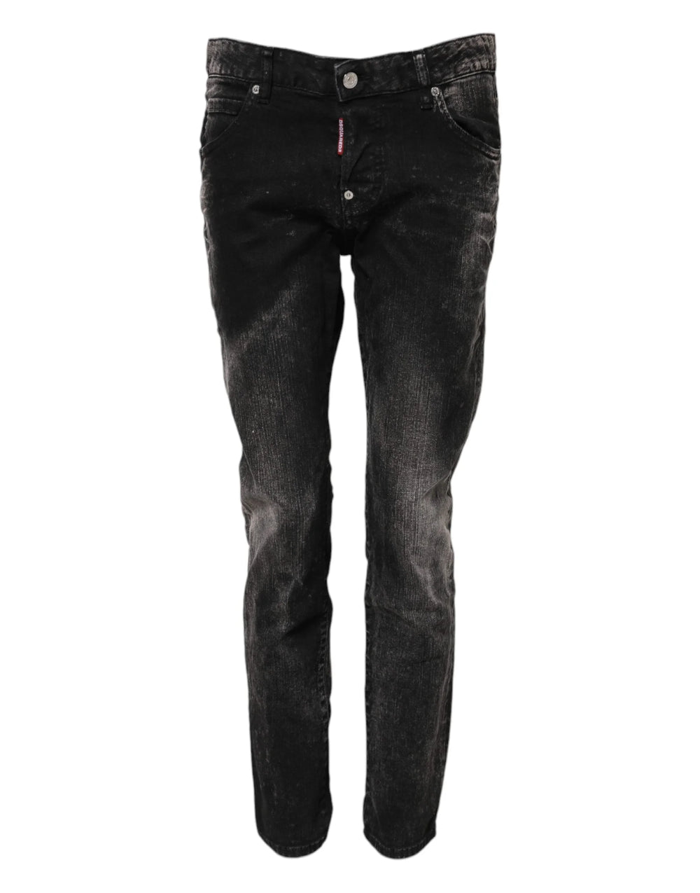 Dsquared² Black Washed Mid Waist Tapered Denim Jeans - IT38 | XS