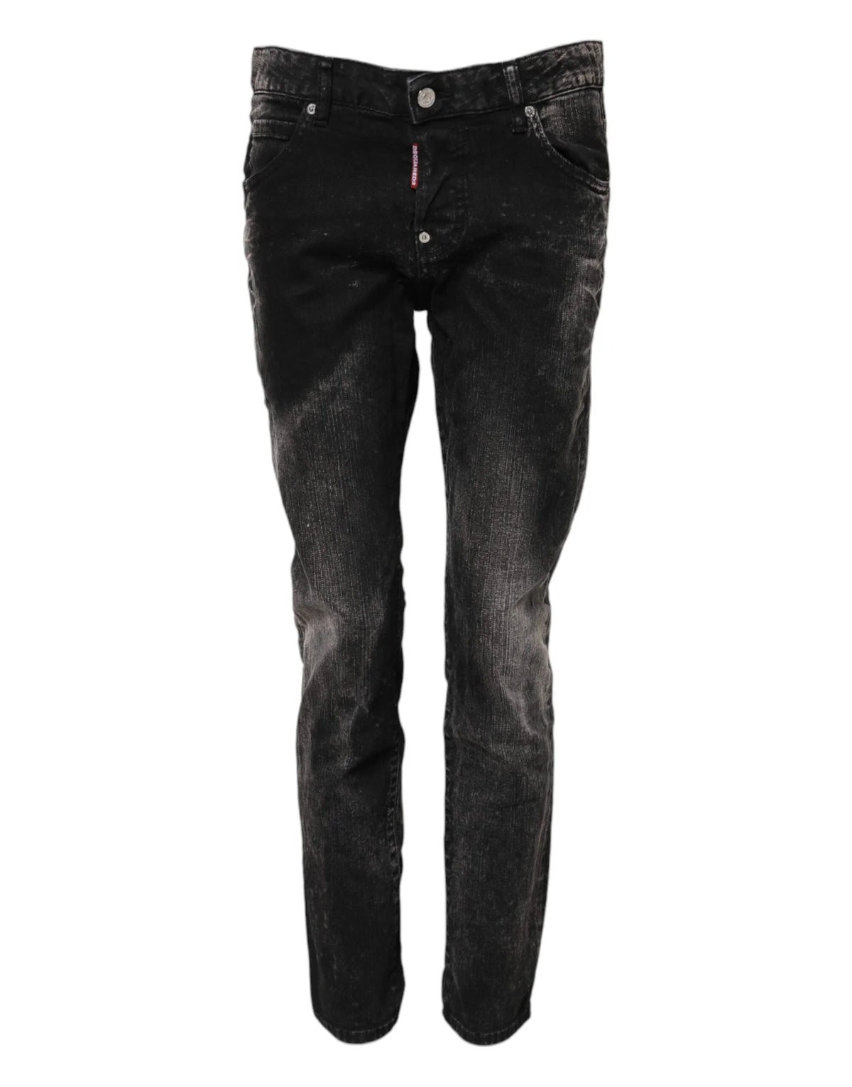 Dsquared² Black Washed Mid Waist Tapered Denim Jeans - IT38 | XS