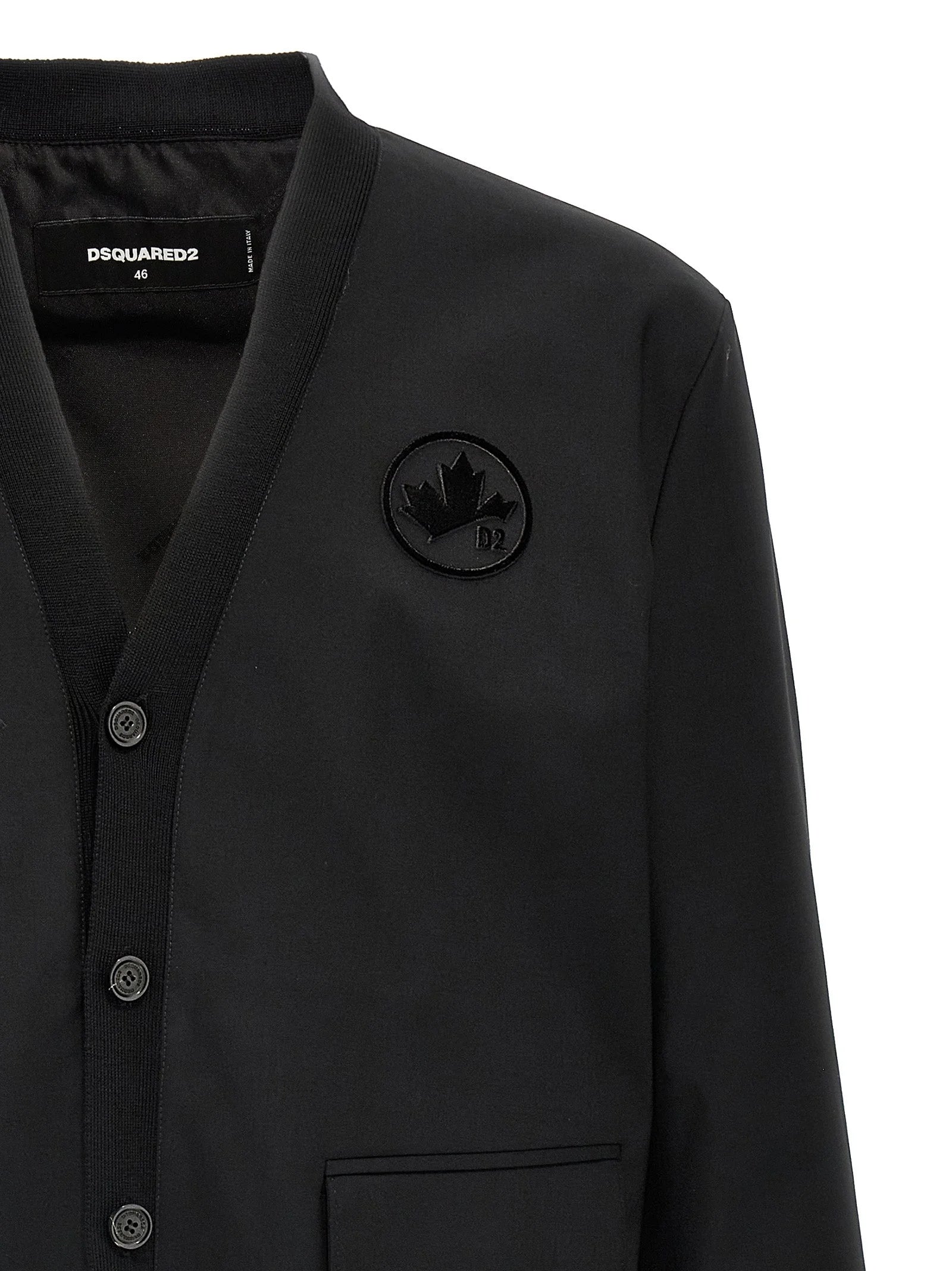 Dsquared² Black Wool Cardigan