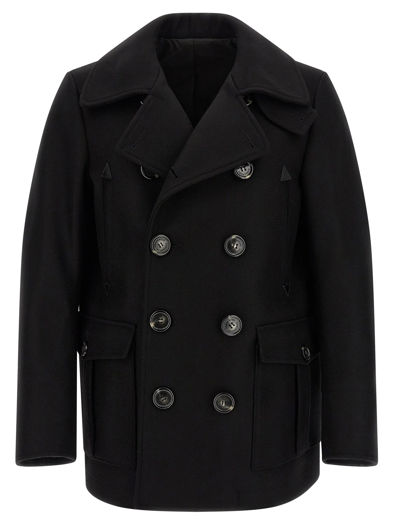 Dsquared² Black Wool Coat