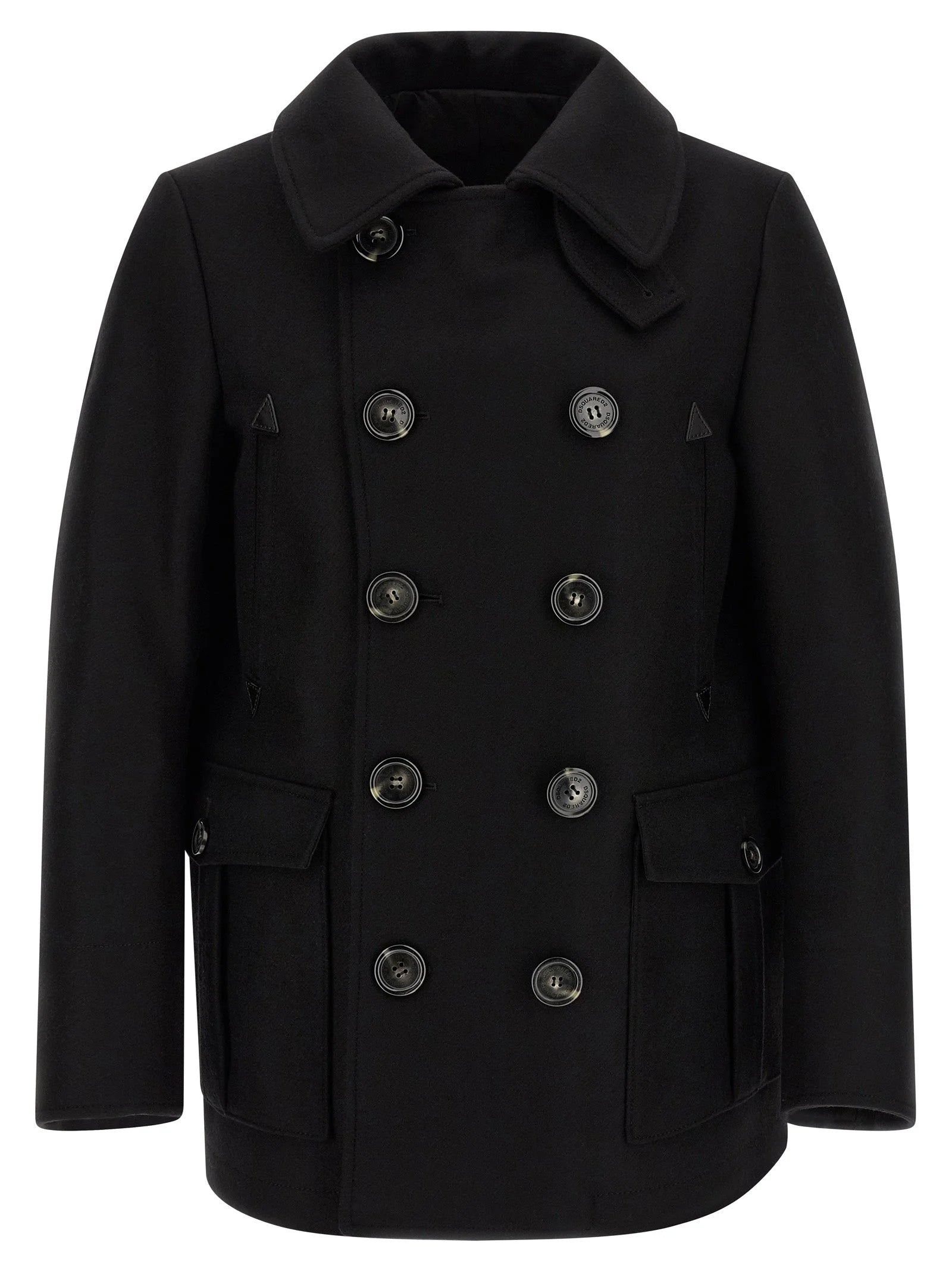 Dsquared² Black Wool Coat