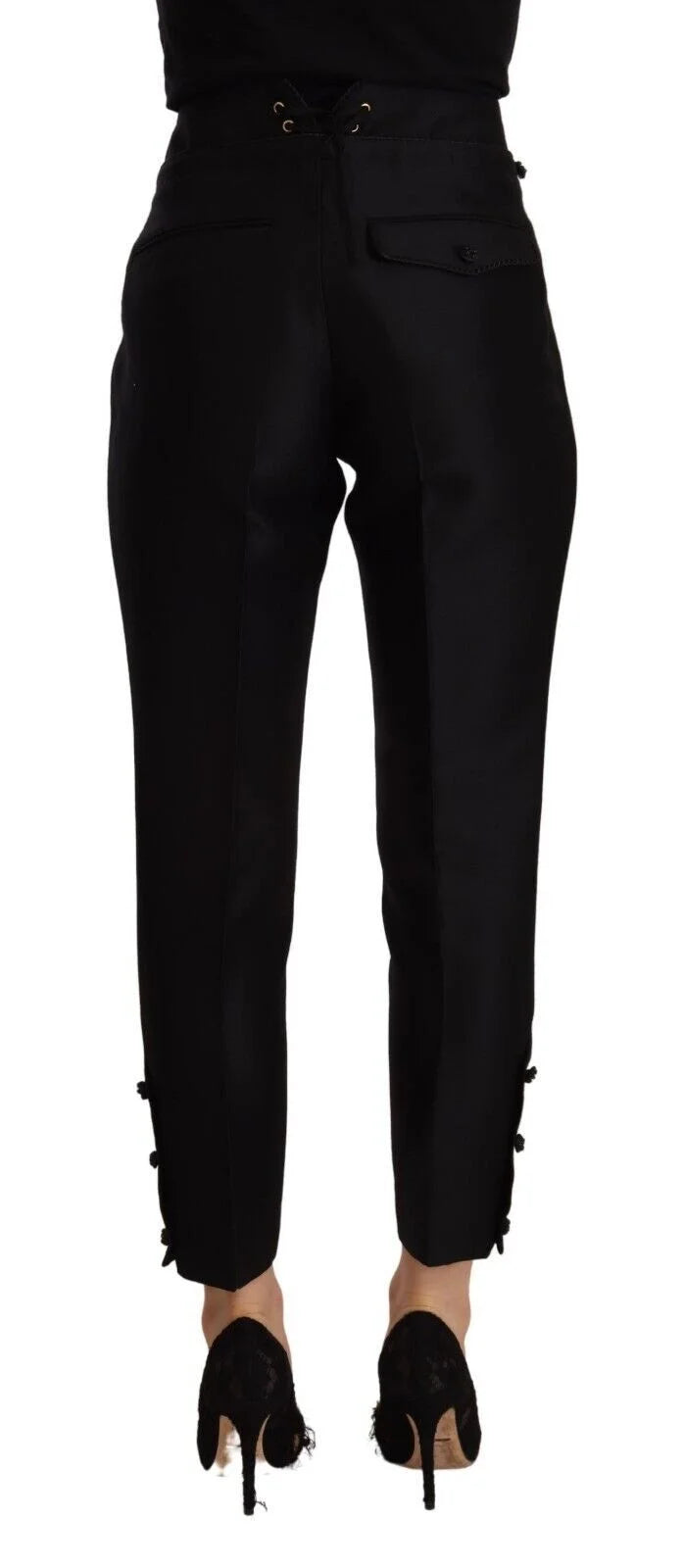Dsquared² Black Wool High Waist Skinny Women Pants - IT40|S - Trousers