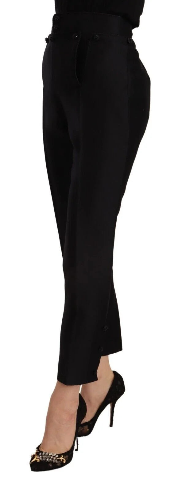 Dsquared² Black Wool High Waist Skinny Women Pants - IT40|S - Trousers