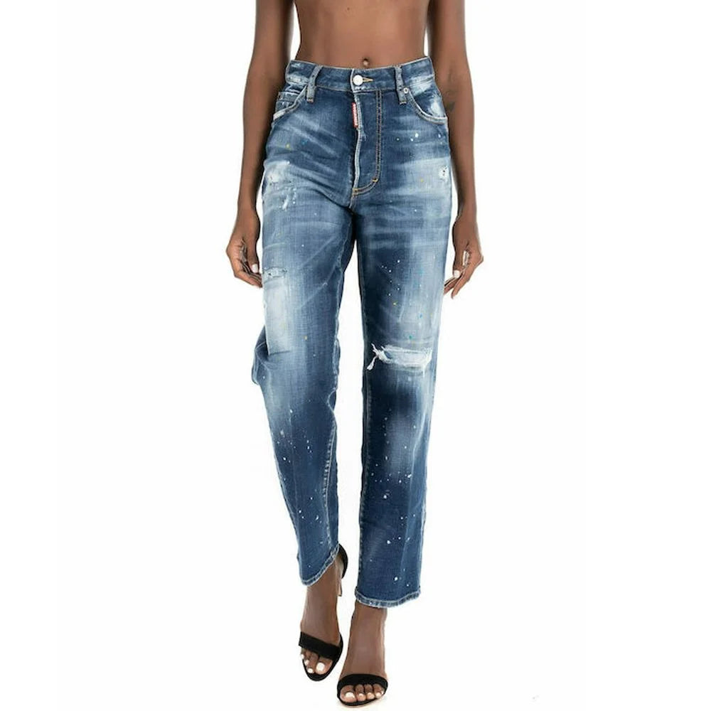 Dsquared² Blue Cotton Boyfriend Jeans - 42