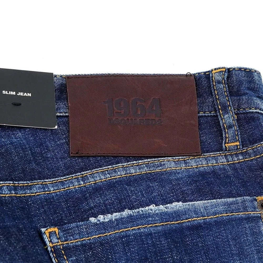 Dsquared² Blue Cotton Men Slim Jean - Jeans