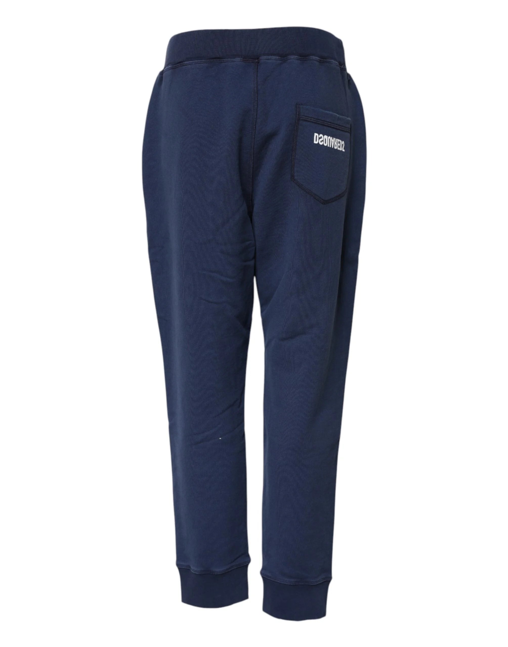Dsquared² Blue Cotton Mid Waisted Jogger Pants - IT38 | XS - Joggers