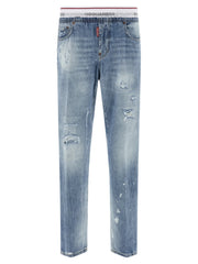 Dsquared² Blue Cotton Relaxed Fit Jeans - IT52 | XL