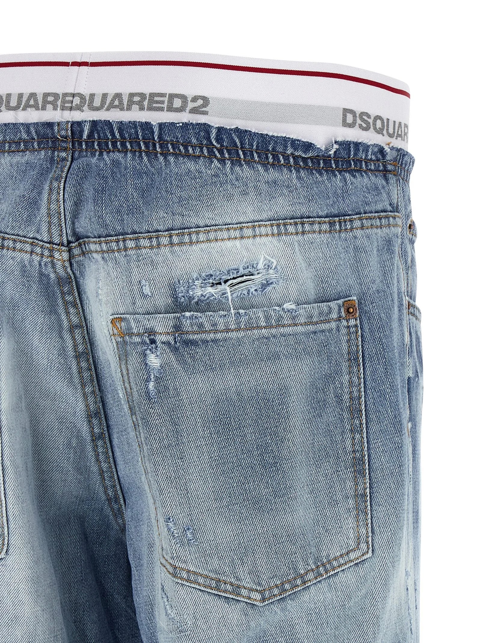Dsquared² Blue Cotton Relaxed Fit Jeans - IT52 | XL