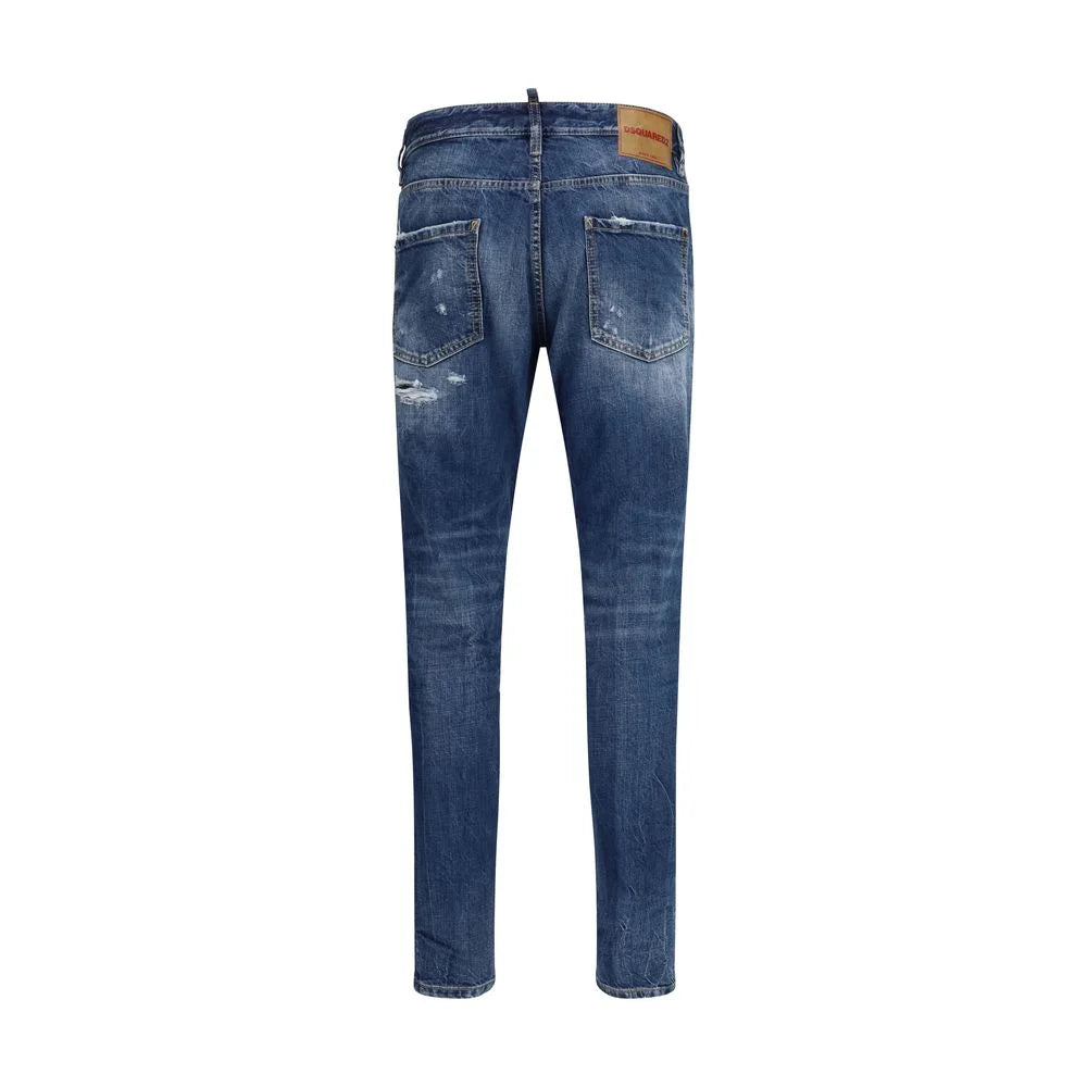 Dsquared² Kék Pamut Szűk Szárú Farmer - Farmer