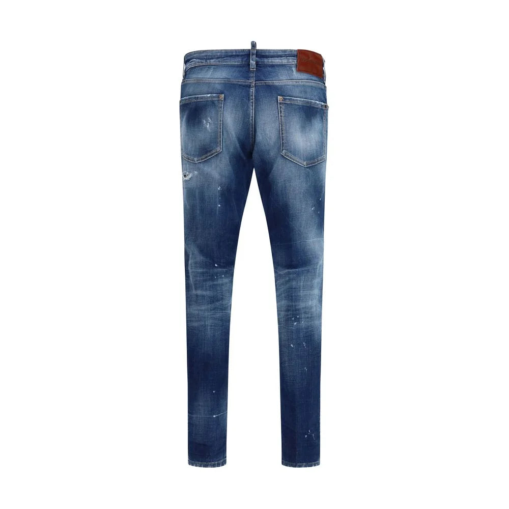 Dsquared² Blue Cotton Slim Fit Jeans - IT44 | XS