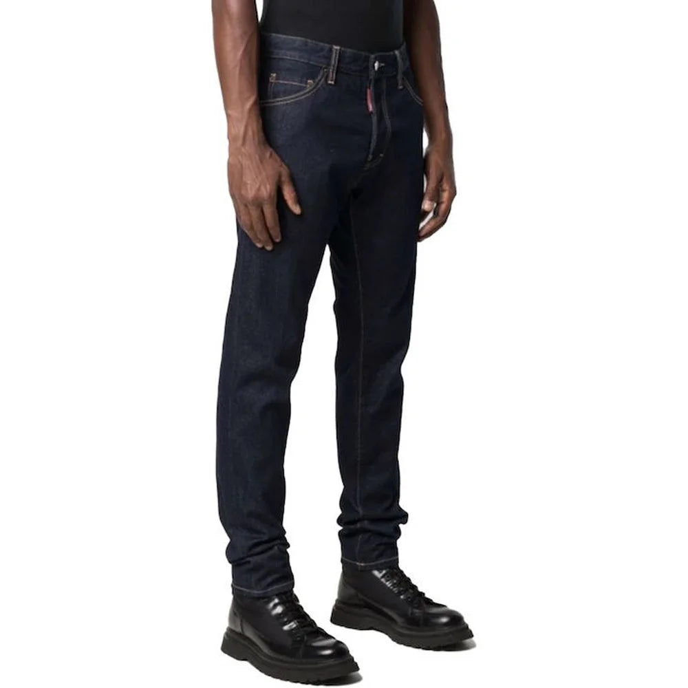 Dsquared² Blue Cotton Straight-Leg Jeans - 44