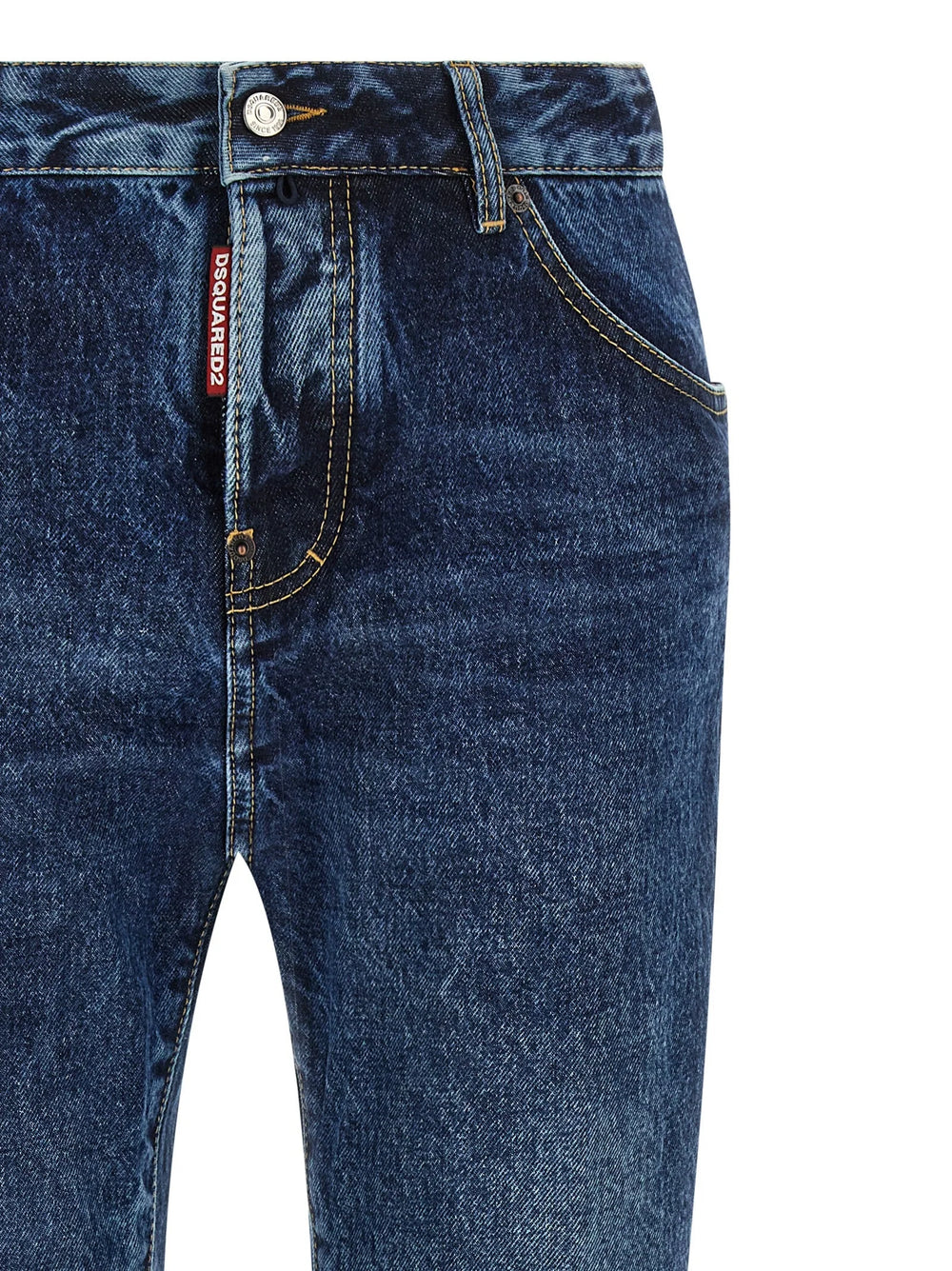 Dsquared² Spodnie jeansowe z bawełny, niebieskie, proste nogawki