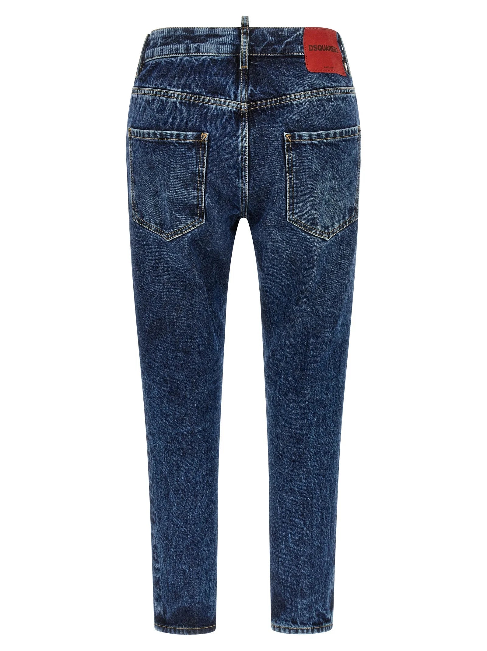 Dsquared² Spodnie jeansowe z bawełny, niebieskie, proste nogawki