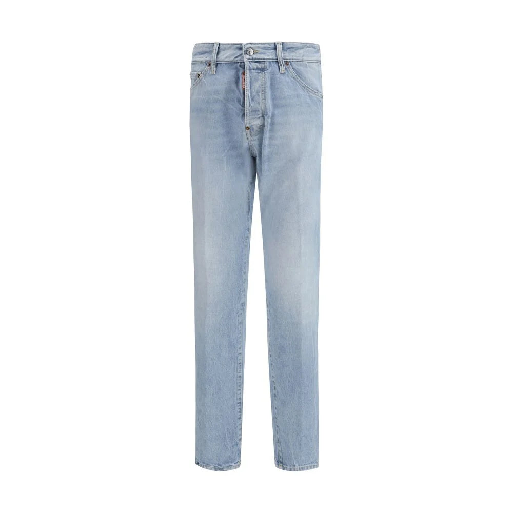 Dsquared² Modré bavlněné rovné džíny - Džíny