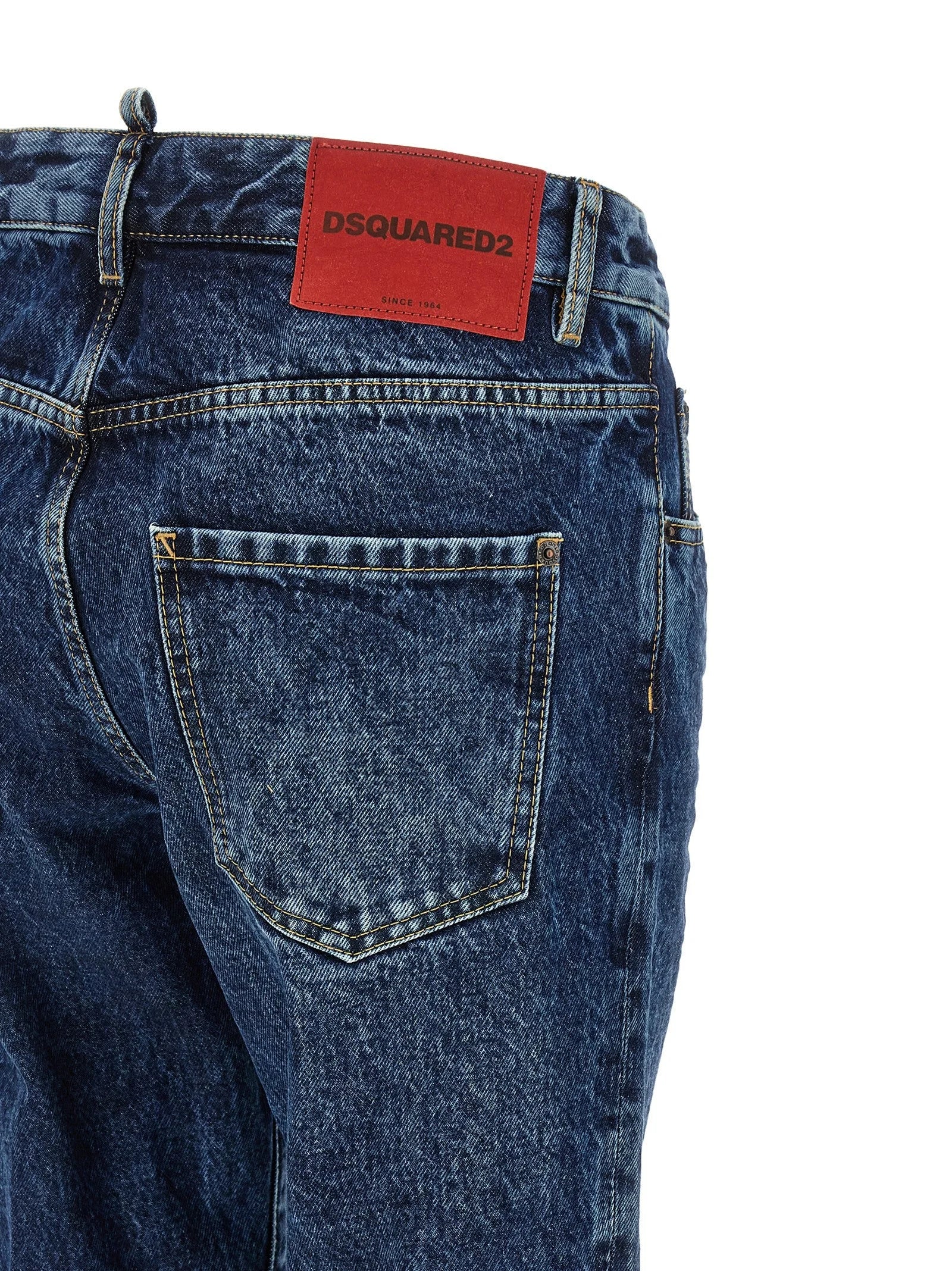 Dsquared² Spodnie jeansowe z bawełny, niebieskie, proste nogawki