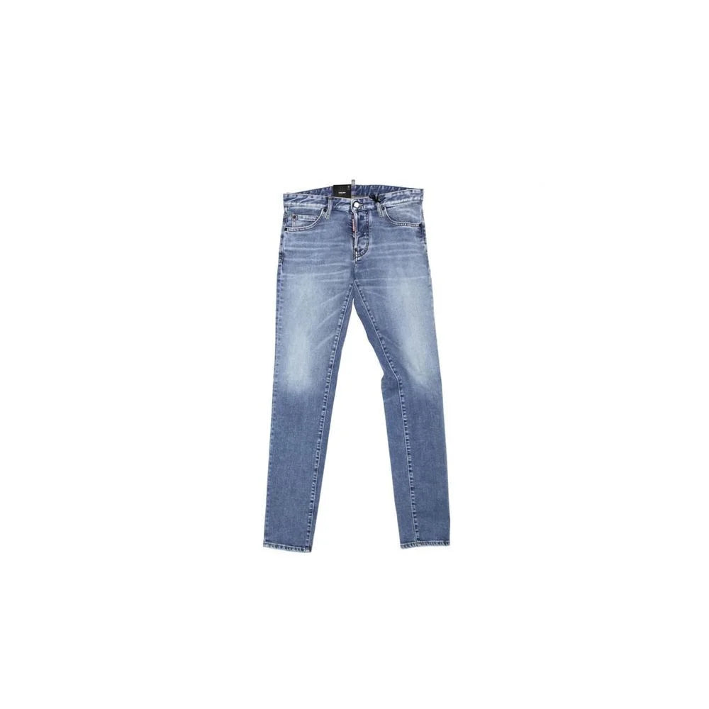 Dsquared² Blue Cotton Straight-Leg Jeans - IT44 | S