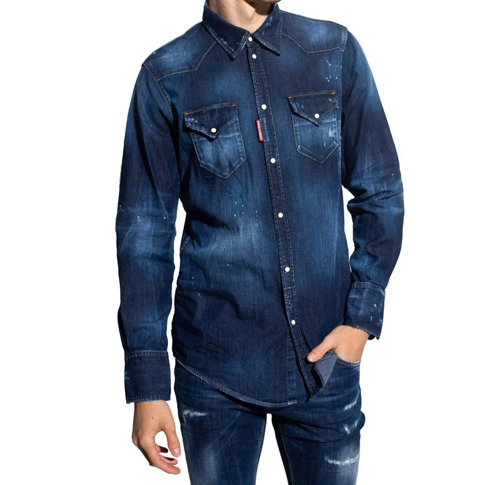 Dsquared² Blue Denim Shirt - IT52 | XL