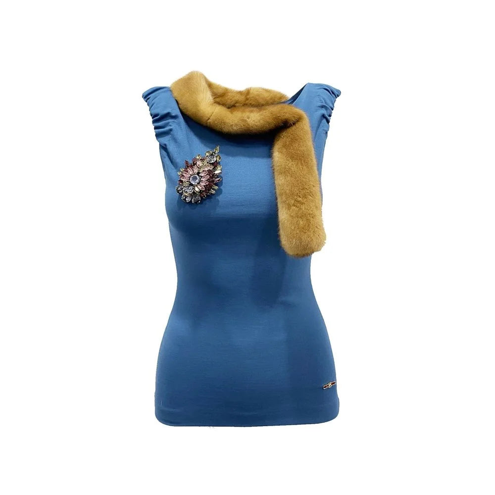 Dsquared² Blue Viscose Tank Tops - S