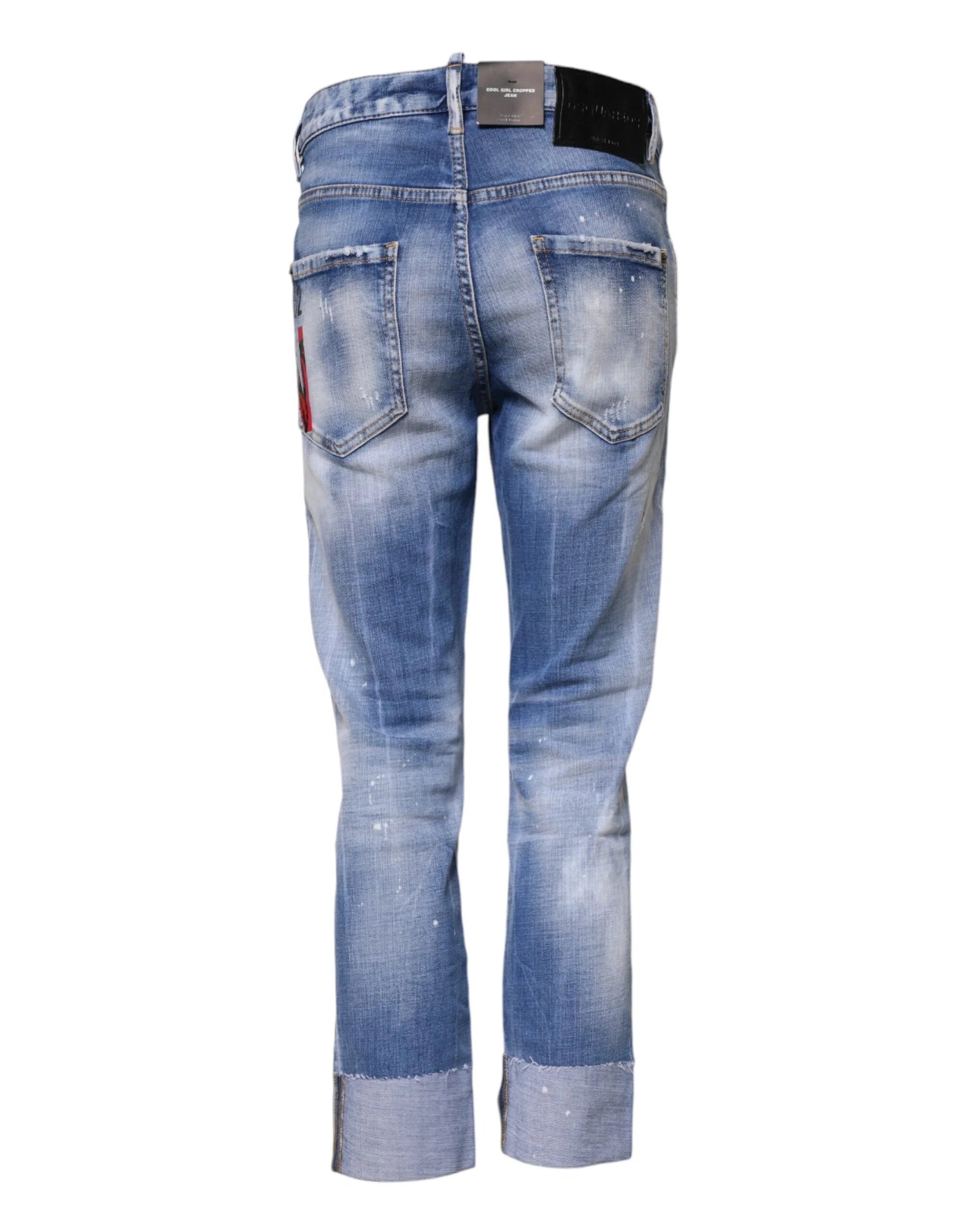 Dsquared² Blue Washed Cotton Mid Waist Skinny Denim Jeans - IT38 | XS