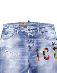 Dsquared² Blue Washed Cotton Mid Waist Skinny Denim Jeans - IT38 | XS - Jeans
