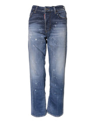 Dsquared² Blue Washed Cotton Mid Waist Straight Jeans - IT38 | XS - Jeans