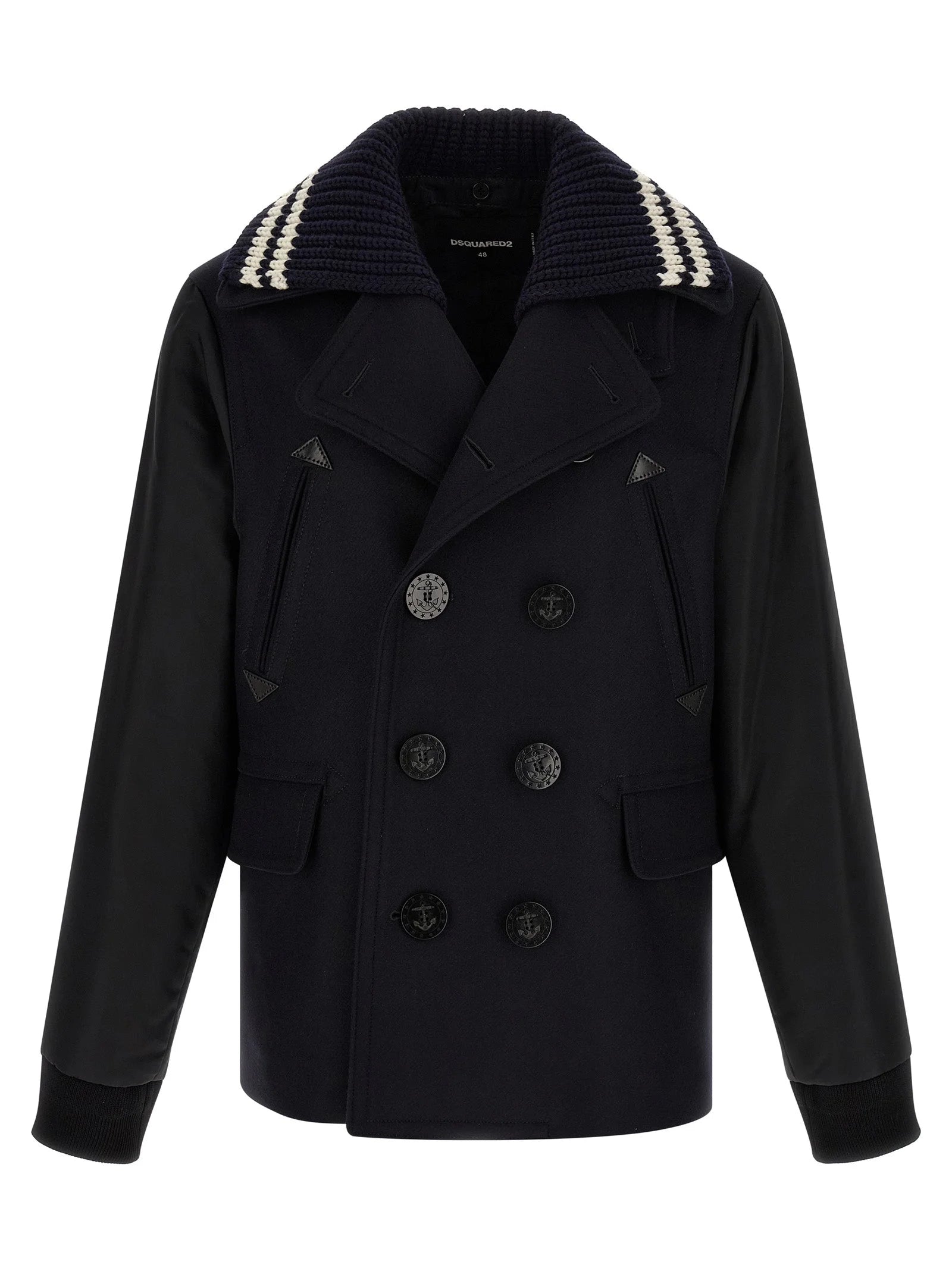 Dsquared² Blue Wool Coat