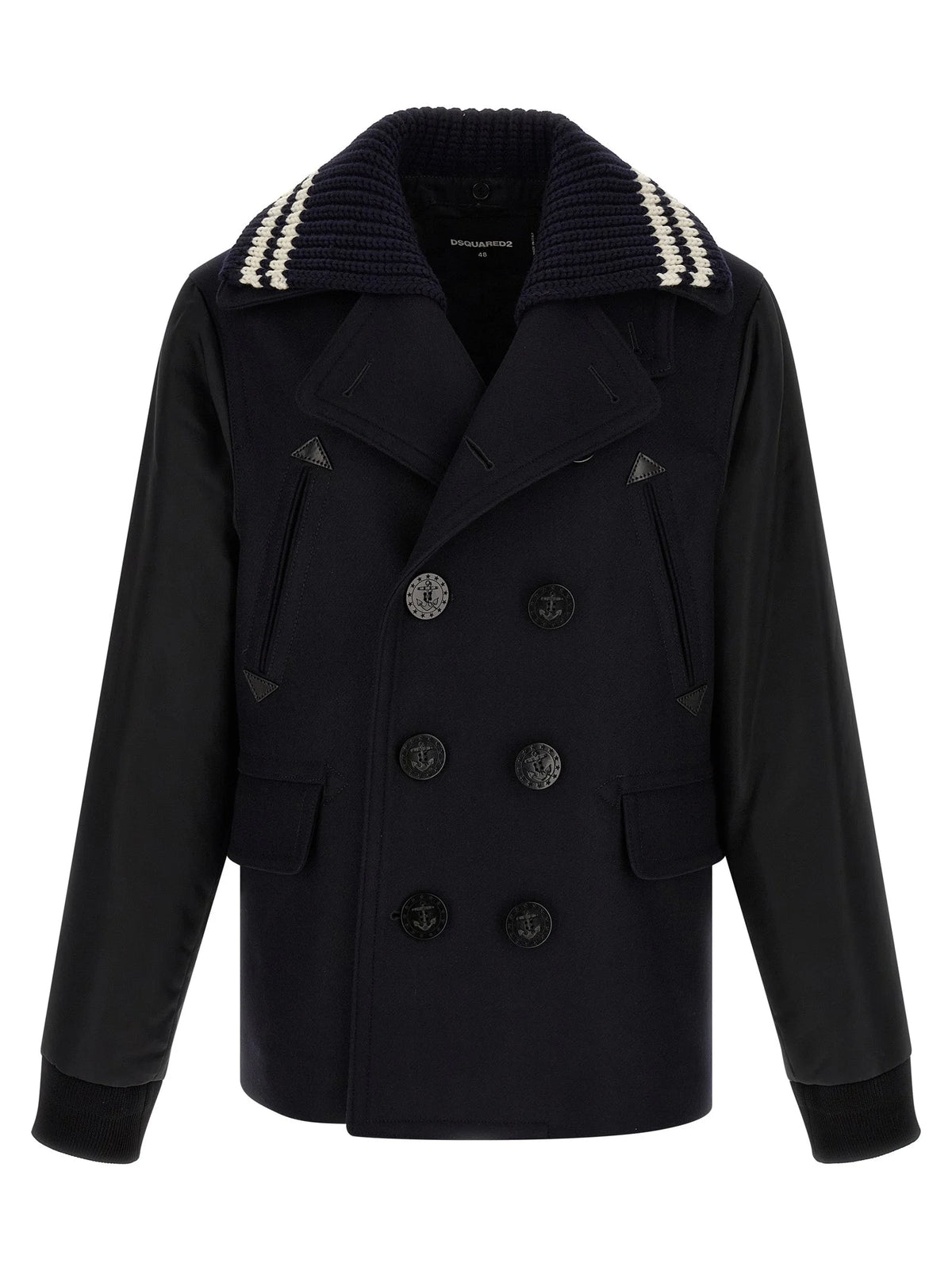 Dsquared² Blue Wool Coat