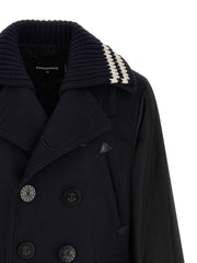 Dsquared² Blue Wool Coat