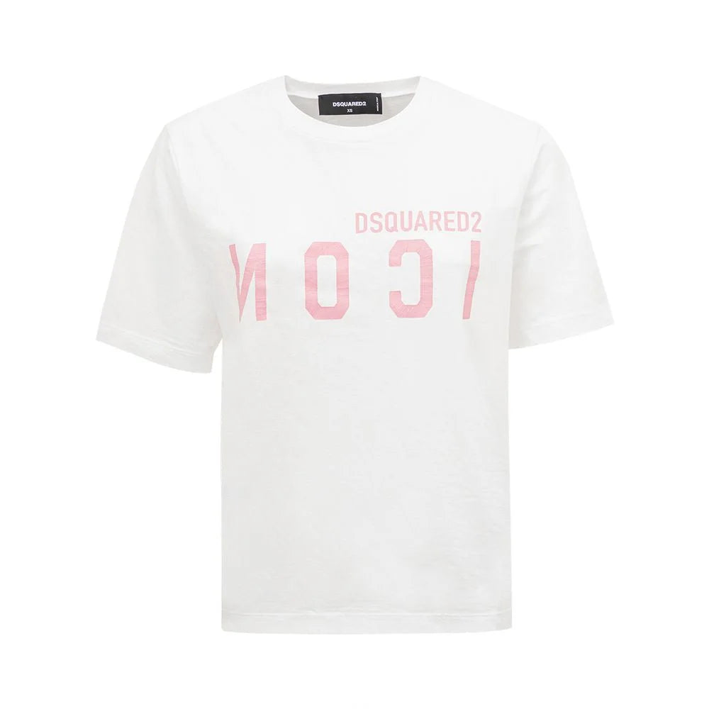 Dsquared² Elegant Cotton White Tee for Stylish Women - XS - T-Shirts