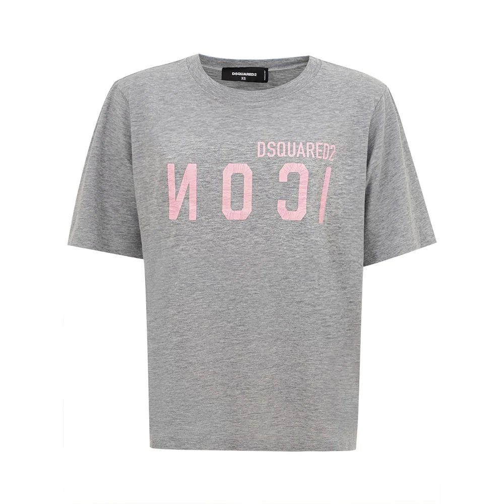 Dsquared² Elegant Gray Cotton Top for Women - XS - T-Shirts