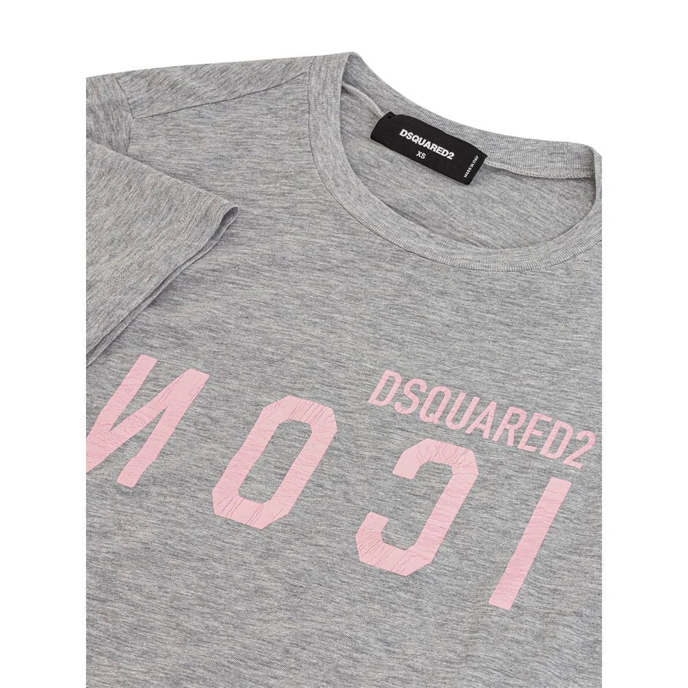 Dsquared² Elegant Gray Cotton Top for Women - XS - T-Shirts