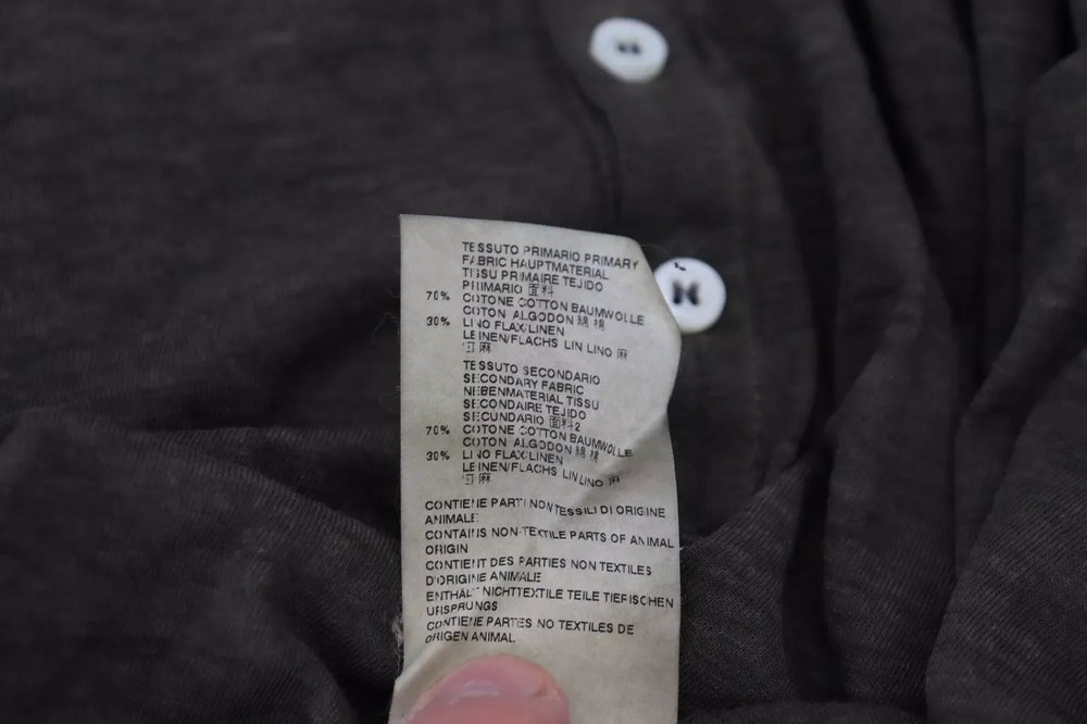 Dsquared² Gray Cotton Linen Long Sleeves Pullover Sweater - IT46 | S - Sweaters