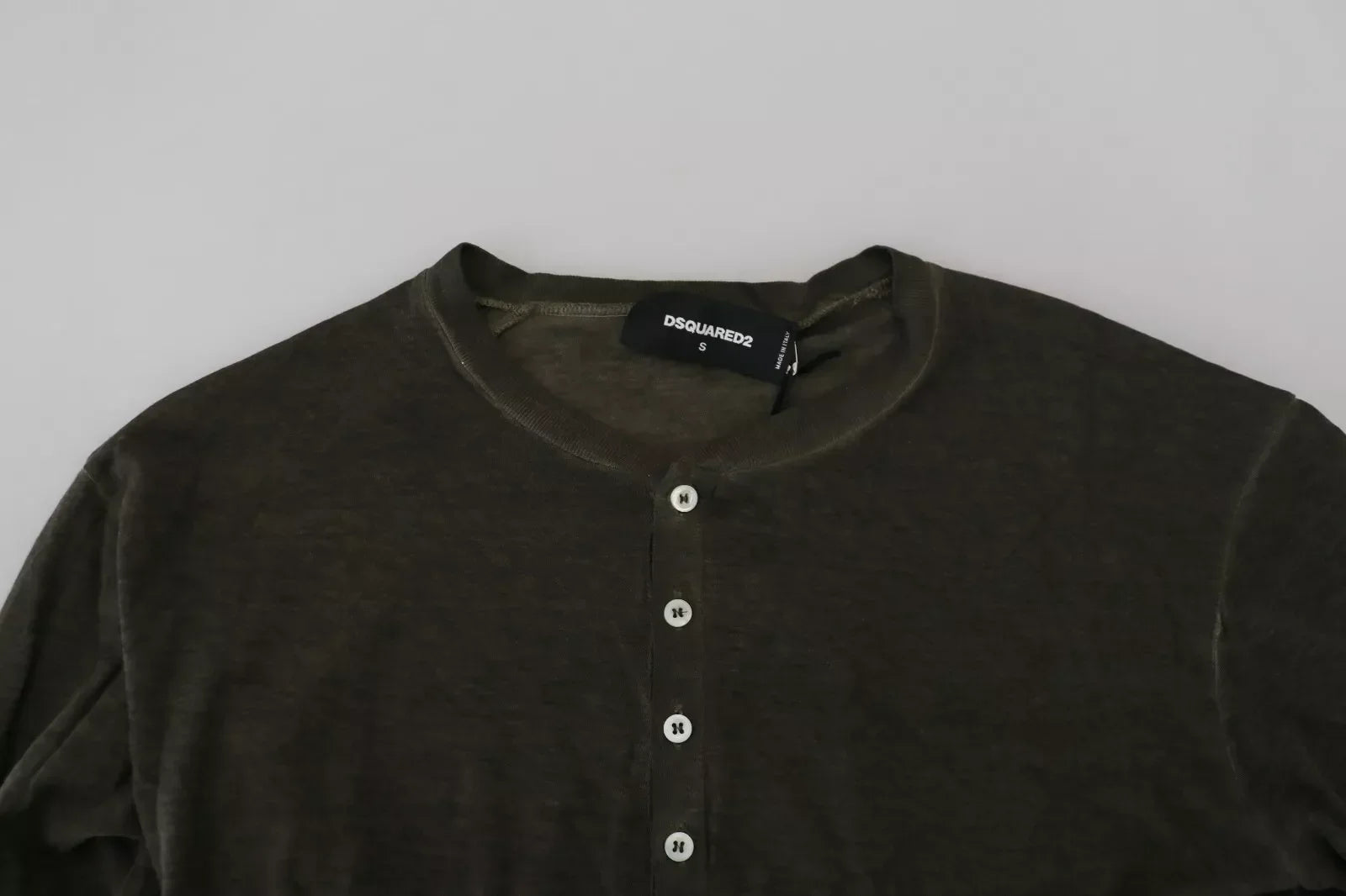 Dsquared² Gray Cotton Linen Long Sleeves Pullover Sweater - IT46 | S - Sweaters