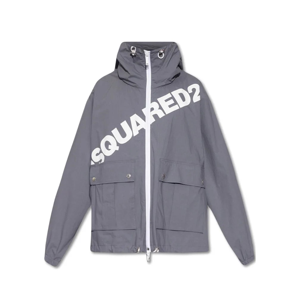 Dsquared² Gray Cotton Shell Jacket