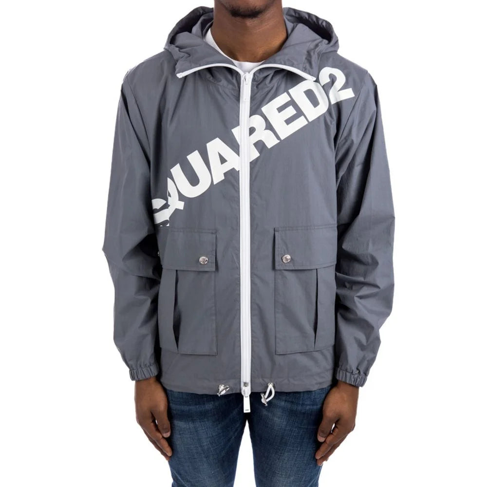 Dsquared² Gray Cotton Shell Jacket