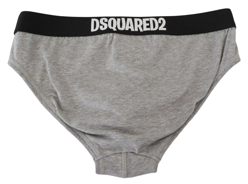 Dsquared² Gray DSURF Logo Cotton Stretch Men Brief Underwear - IT5 | M - Briefs