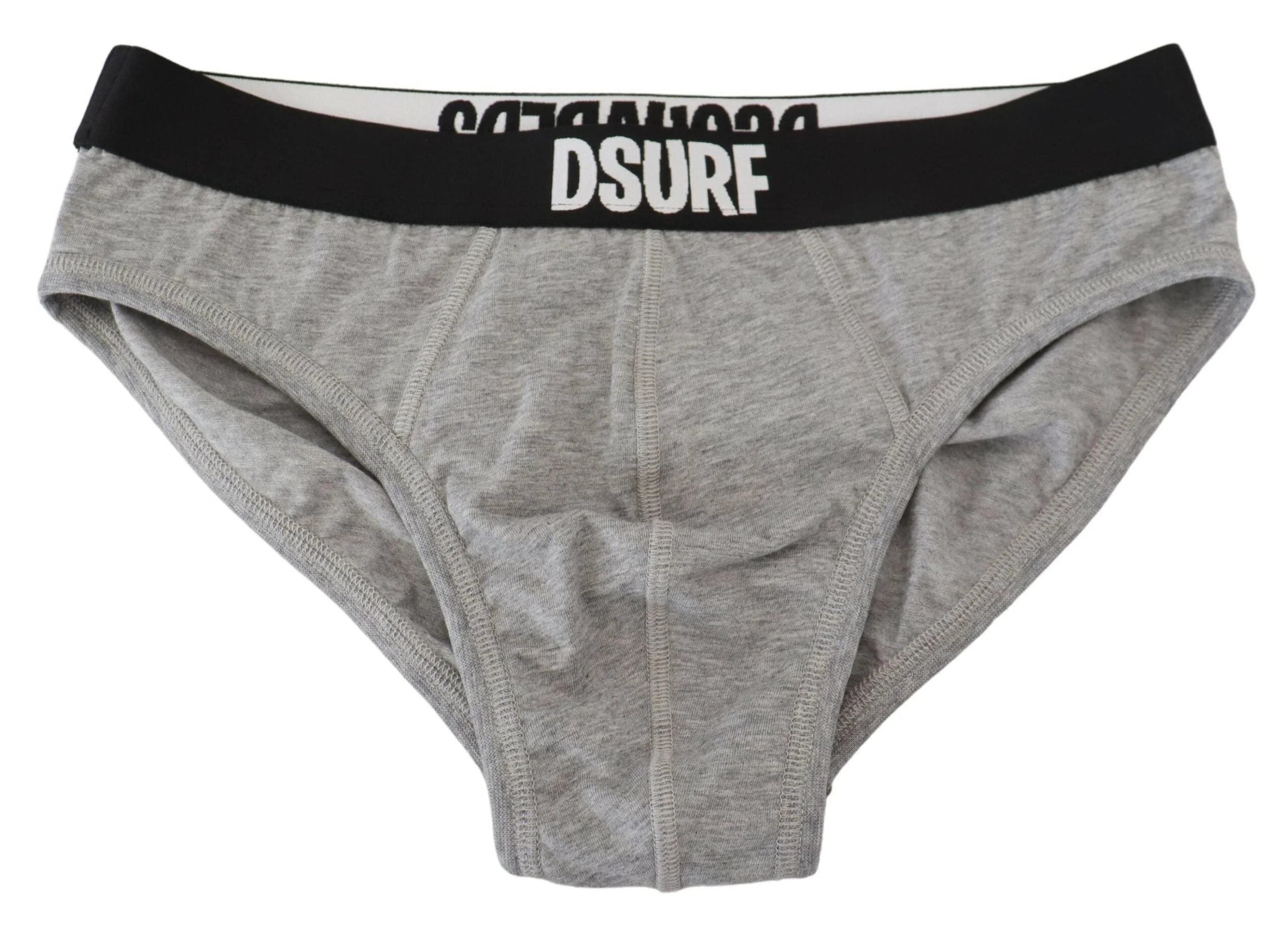 Dsquared² Gray DSURF Logo Cotton Stretch Men Brief Underwear - IT5 | M - Briefs