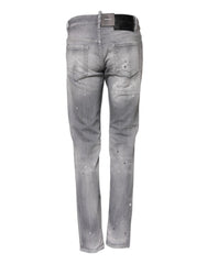 Dsquared² Gray Washed Mid Waist Tapered Denim Jeans - IT38 | XS