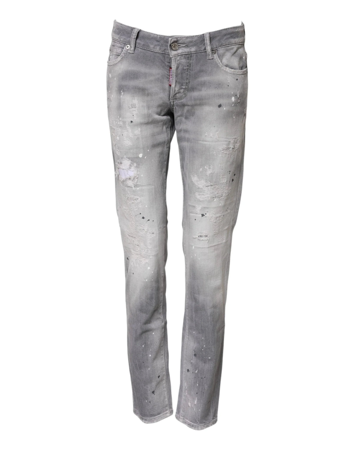 Dsquared² Gray Washed Mid Waist Tapered Denim Jeans - IT38 | XS