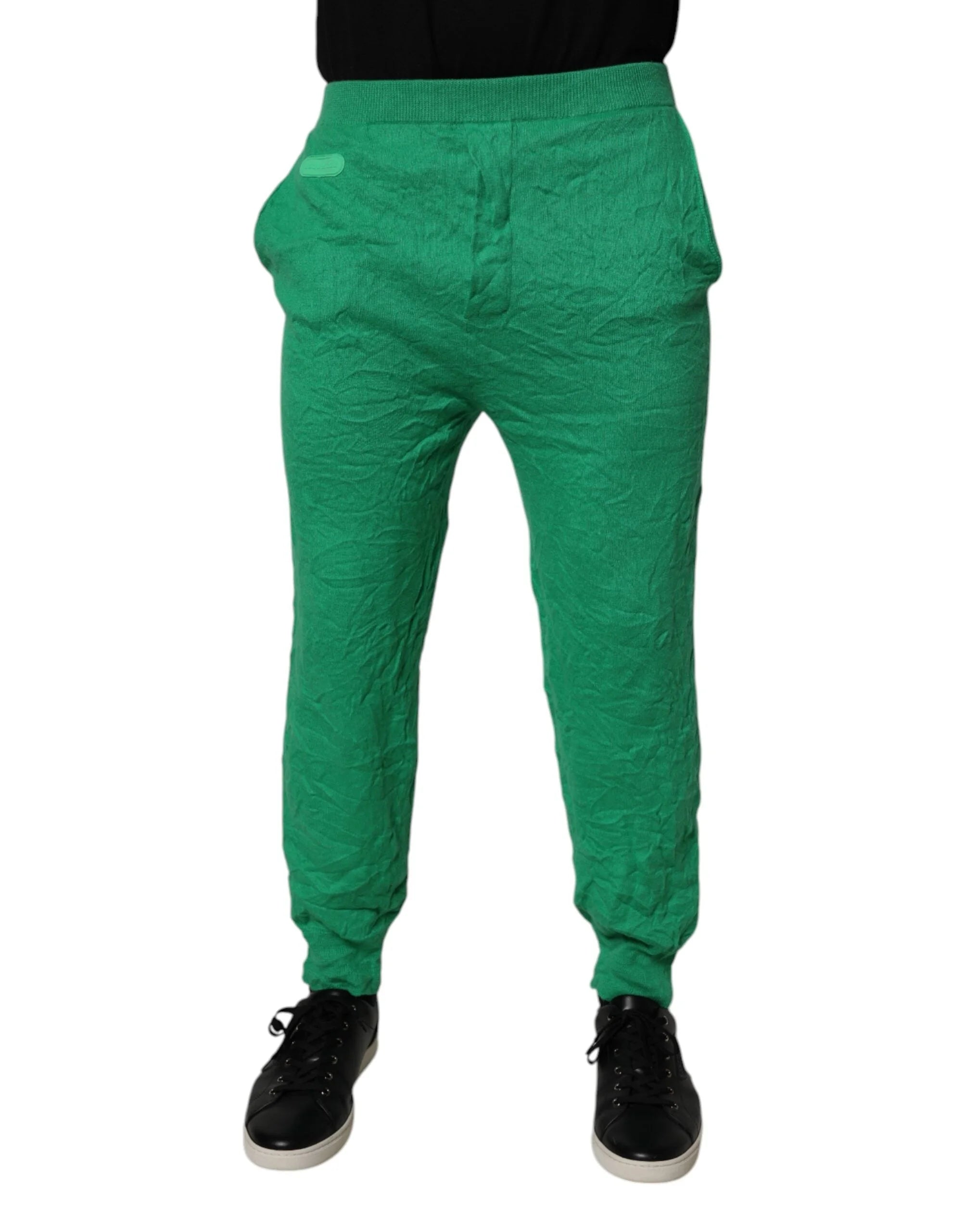 Dsquared² Green Cotton Elastic Waist Men Casual Pants - XS - Joggers