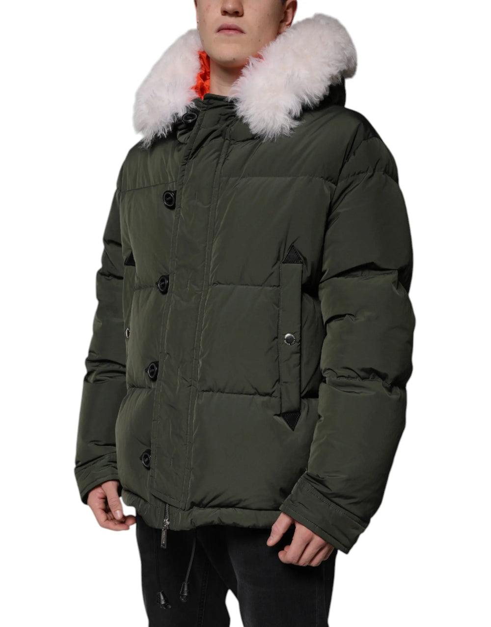 Dsquared² Green Hooded Long Sleeves Fur Shearling Jacket - IT56 | XXL - Parkas