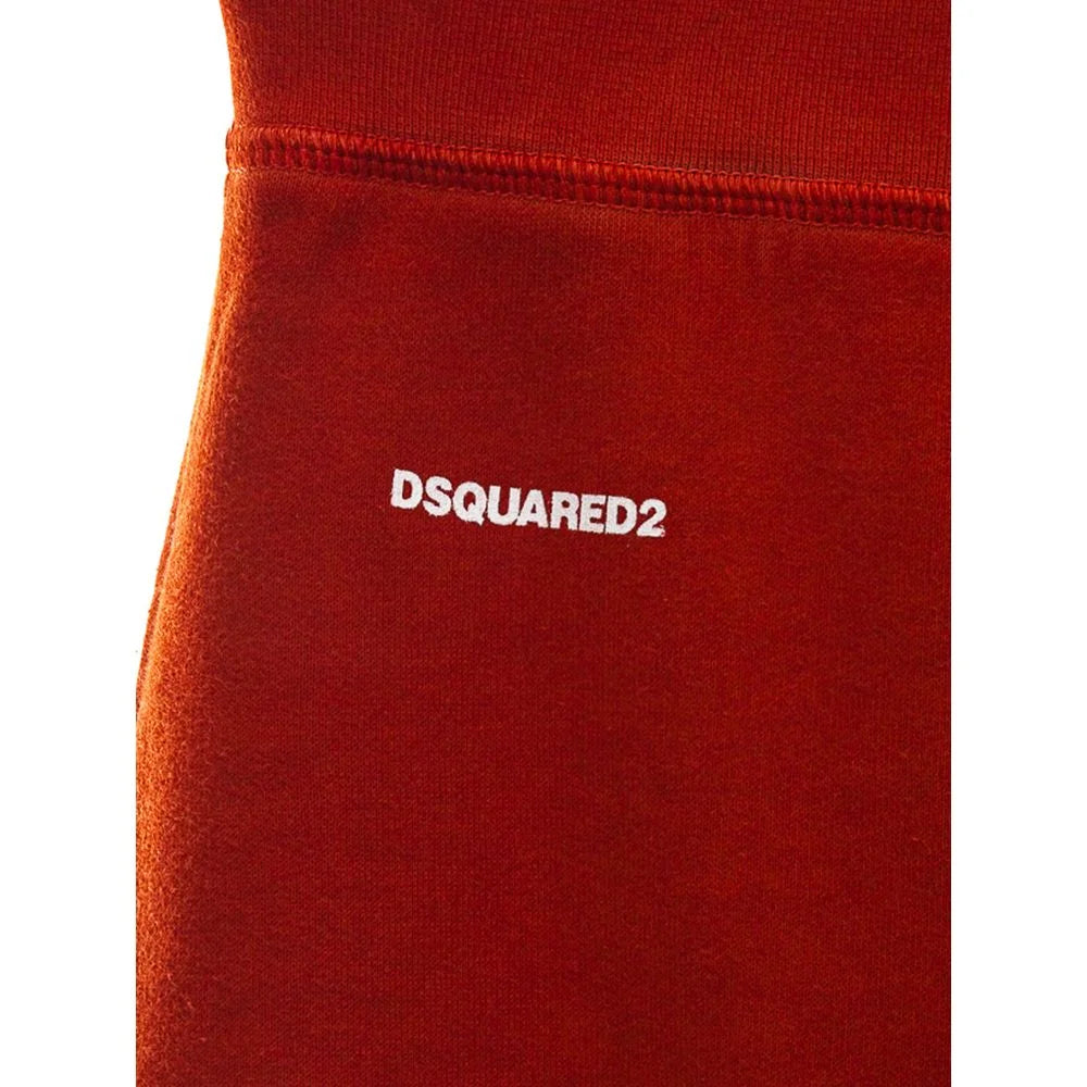 Dsquared² Red Cotton Flared Pant - Sweatpants