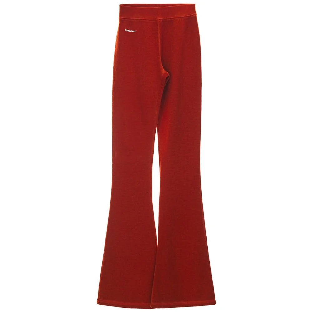Dsquared² Red Cotton Flared Pant - Sweatpants