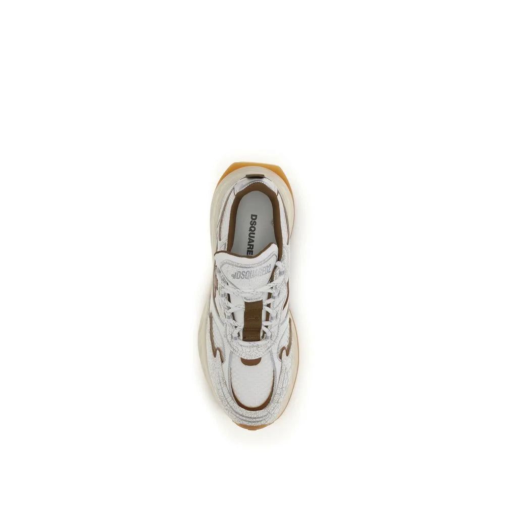 Dsquared² Witte Kalfsleren Bos Taurus Atletische Sneakers - Sneakers