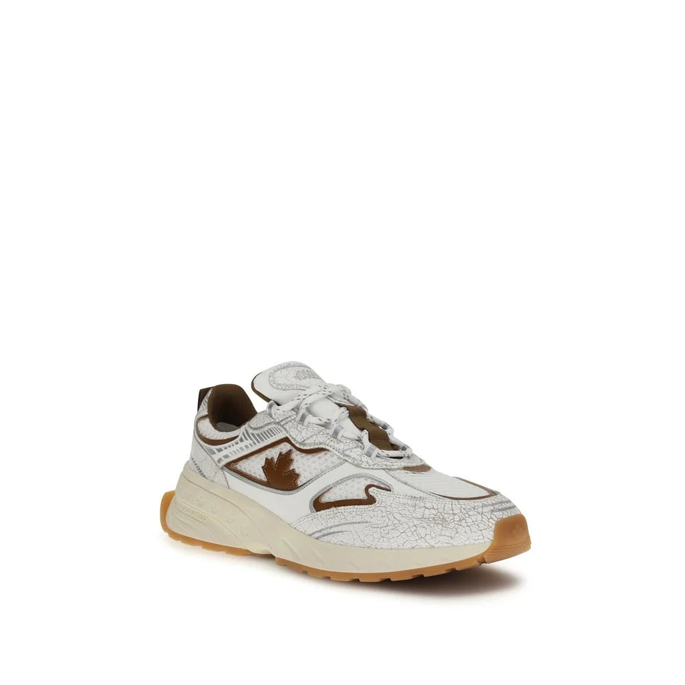 Dsquared² Witte Kalfsleren Bos Taurus Atletische Sneakers - Sneakers