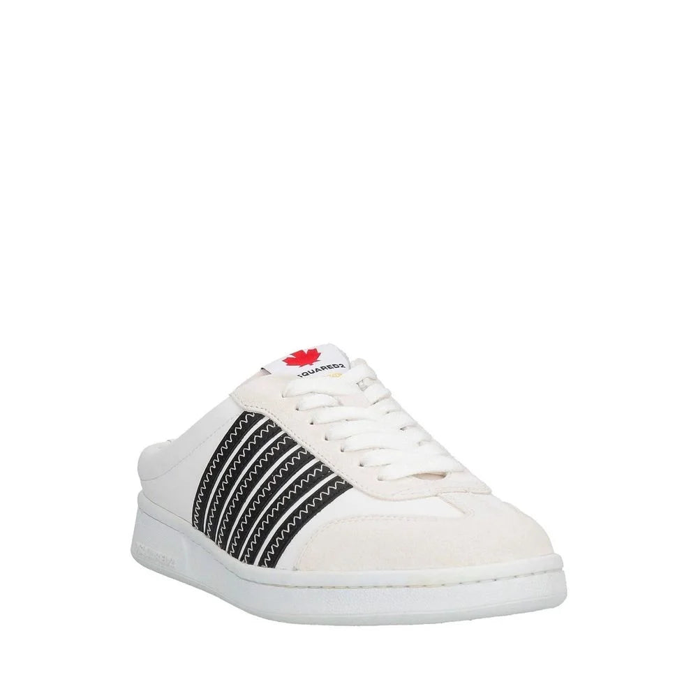 Dsquared² White Calfskin Low Top Sneakers - EU35/US5