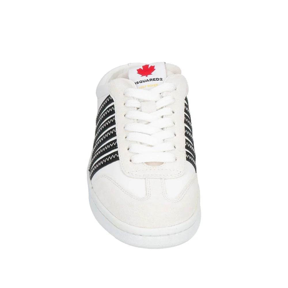 Dsquared² White Calfskin Low Top Sneakers - EU35/US5