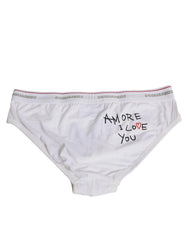 Dsquared² White Cotton Stretch Women Mid Waist Panty Underwear - IT3 | M - Briefs