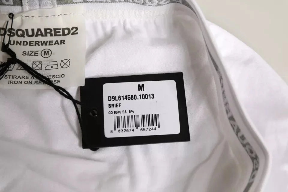 Dsquared² White Cotton Stretch Women Mid Waist Panty Underwear - IT3 | M - Briefs