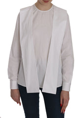 Dsquared² White Crew Neck Long Sleeve Cotton Blouse - IT38|XS - Blouses